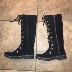 Timberland Black Suede Knee High Boots